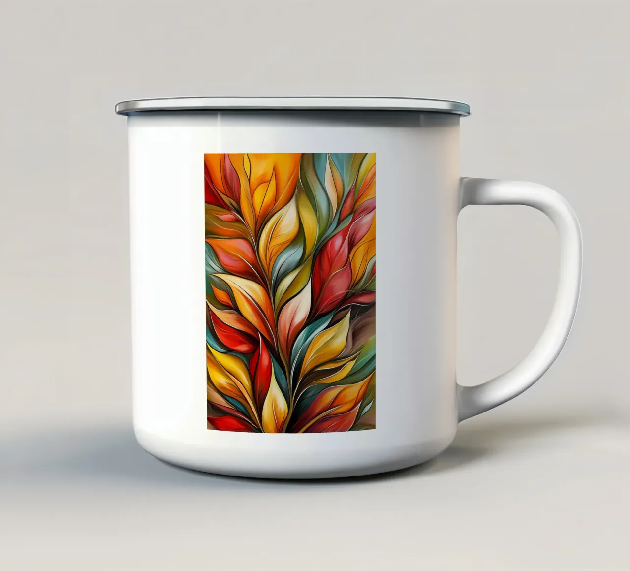 Foglie colorate tazza in smalto da Imagine
