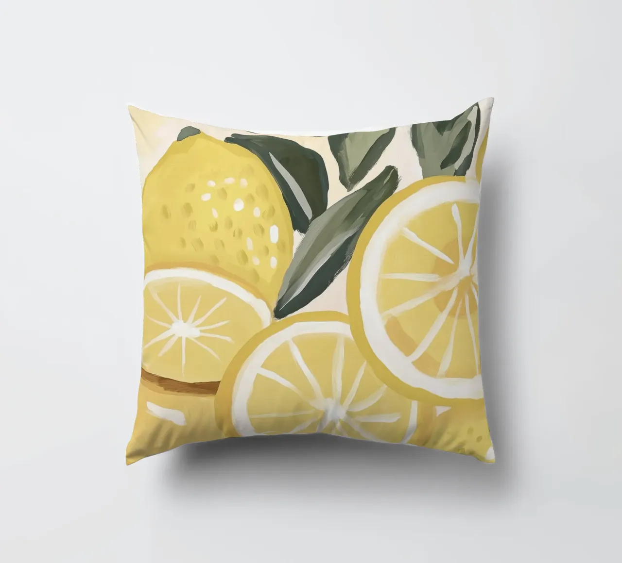 Lemons abstract decorative cushion by Imagine