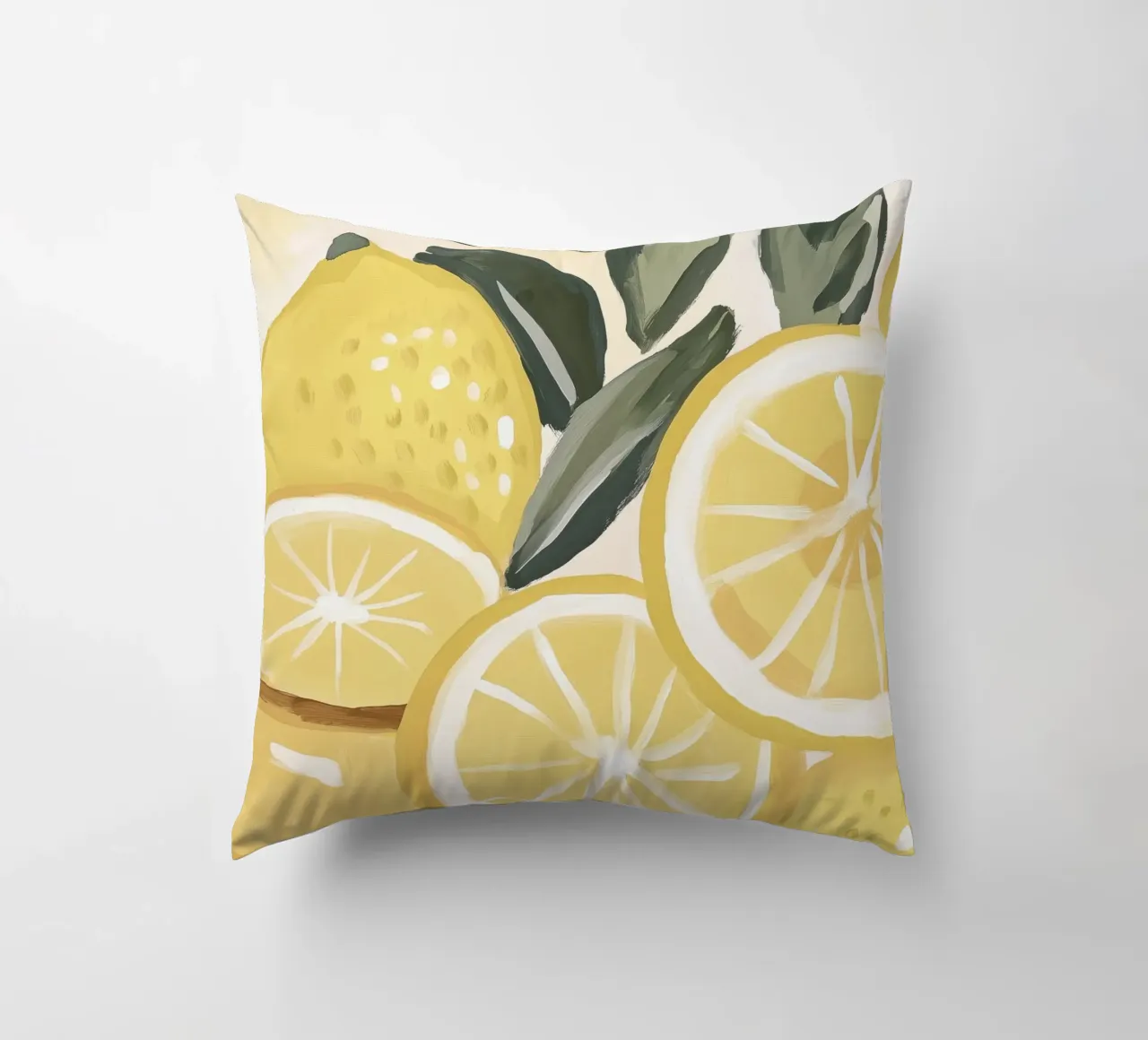 Lemons abstract decorative cushion by Imagine
