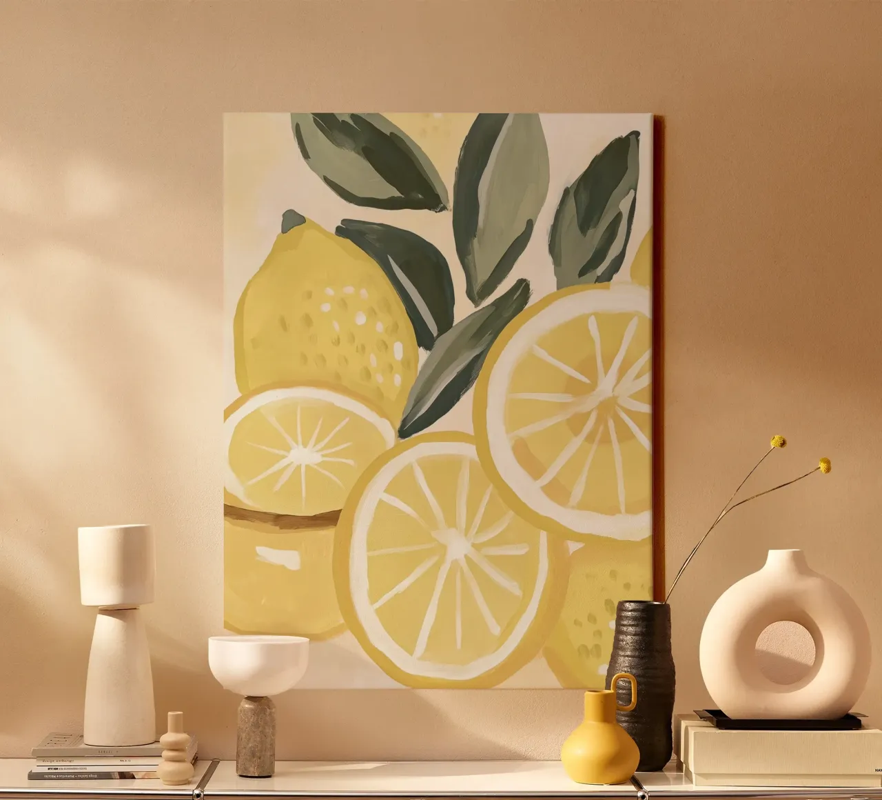 Lemons abstract canvas by Imagine