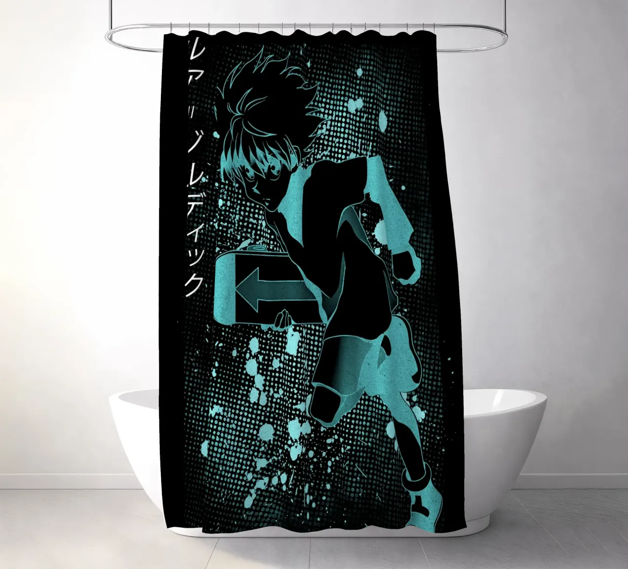 Killua Zoldyck tenda da doccia da Neonartstudio