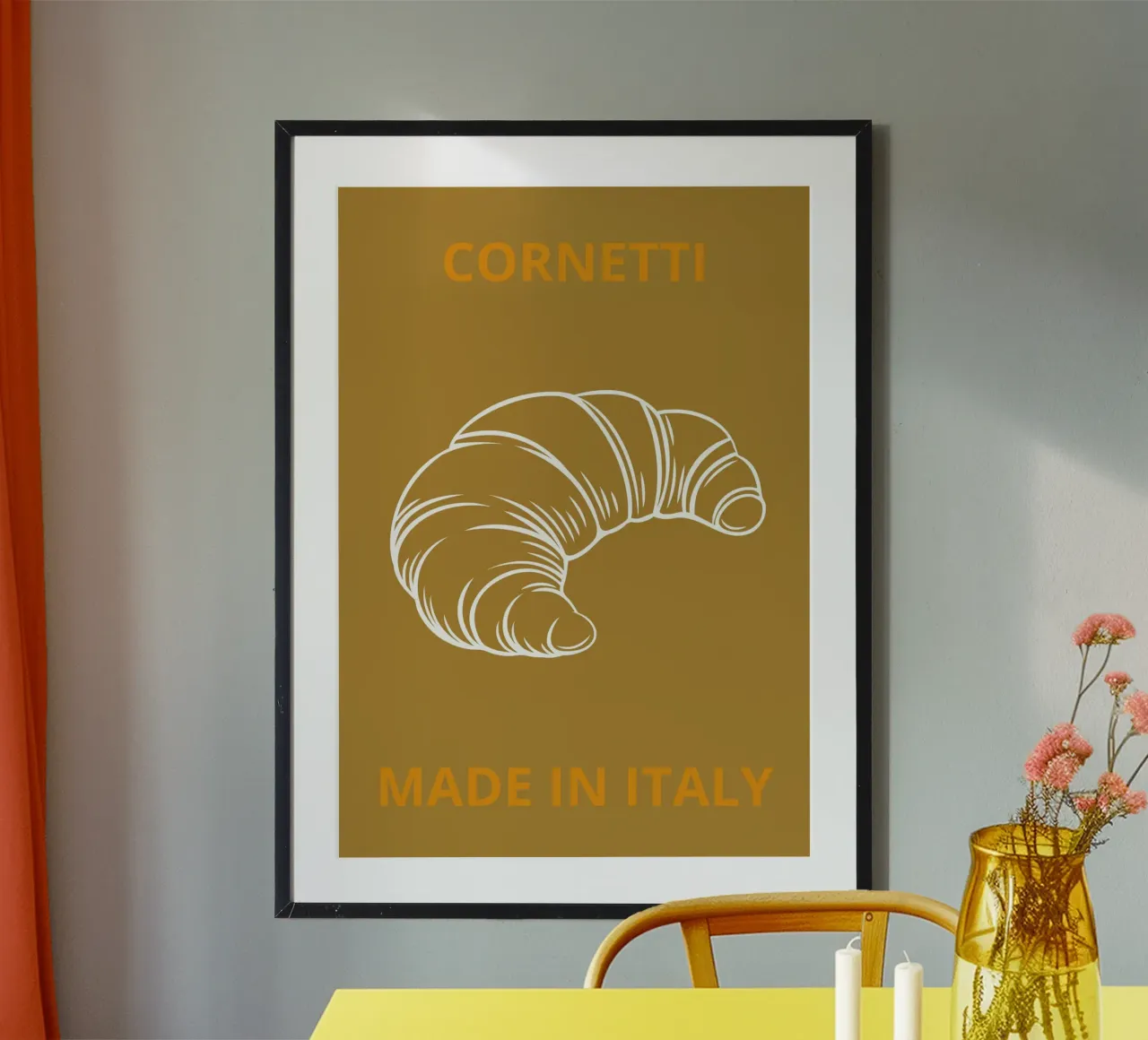 CORNETTI - MADE IN ITALY poster con telaio in alluminio da LisaArtes