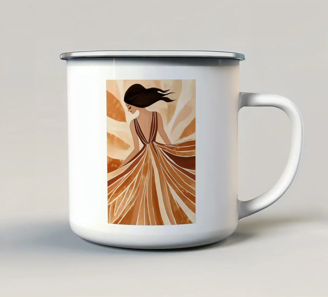 Donna vestita tazza in smalto da Imagine