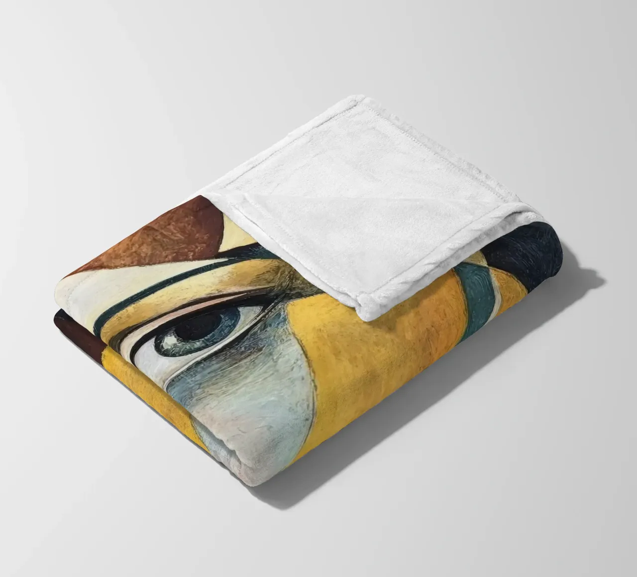 Abstract woman in natural colours fleece blanket by Imagine
