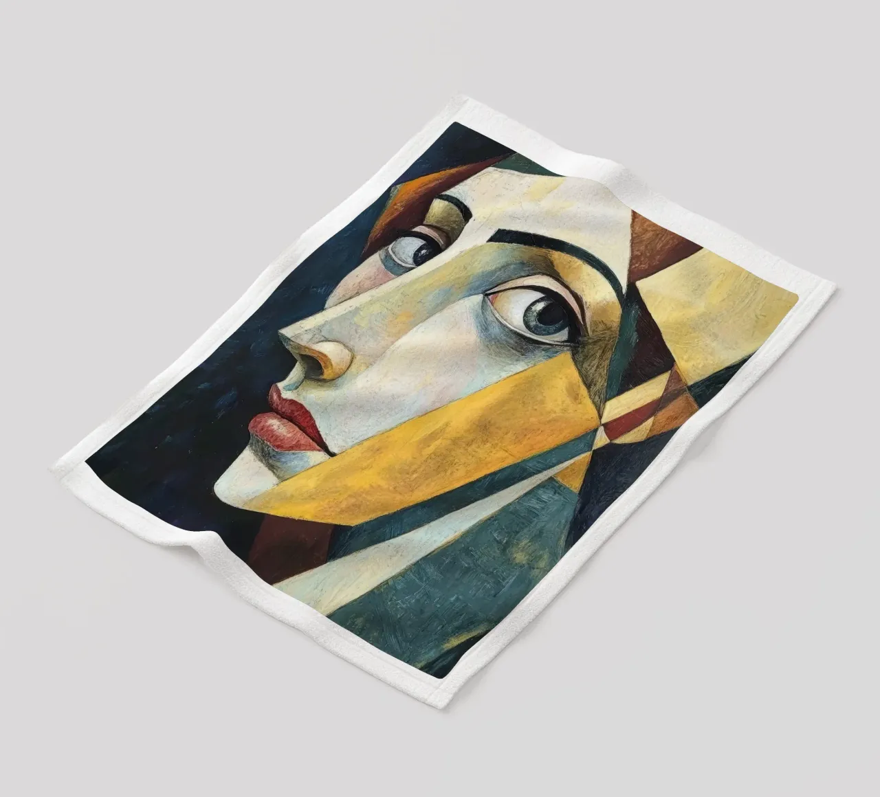 Abstract woman in natural colours fleece blanket by Imagine