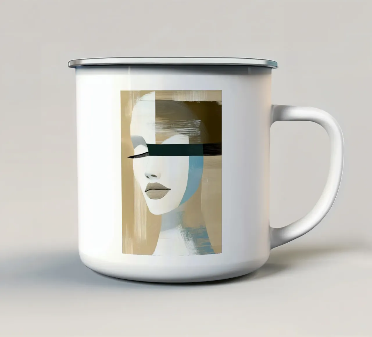 Vrouw abstract emaille mok van Imagine