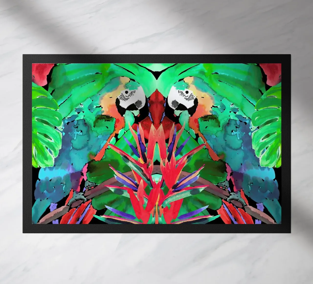 Parrot doormat by Amy Sia