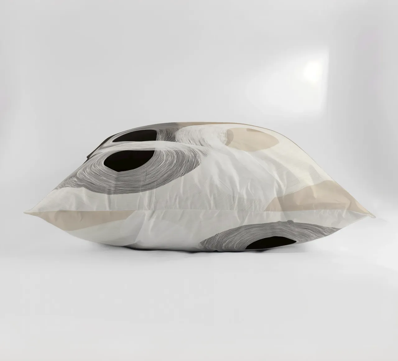 Forme astratte in marrone e crema cuscino da Imagine