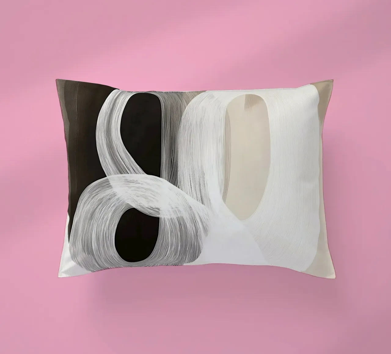 Forme astratte in marrone e crema cuscino da Imagine