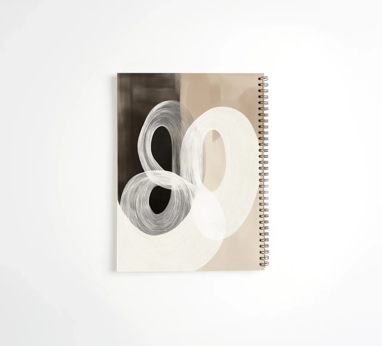 Abstract shapes in brown and cream spiral notebook by Imagine