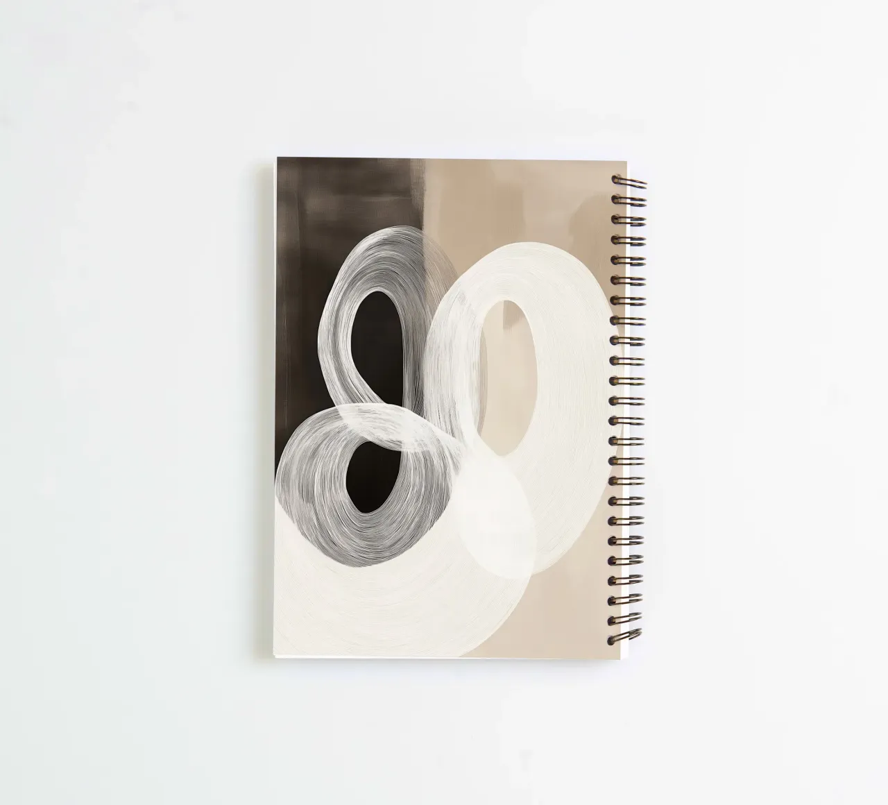 Abstract shapes in brown and cream spiral notebook by Imagine