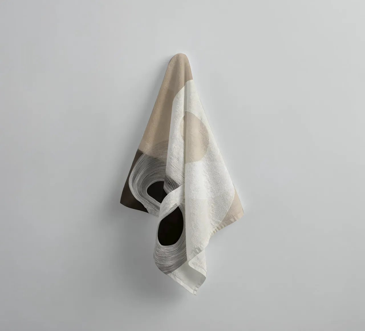 Forme astratte in marrone e crema asciugamano da bagno da Imagine