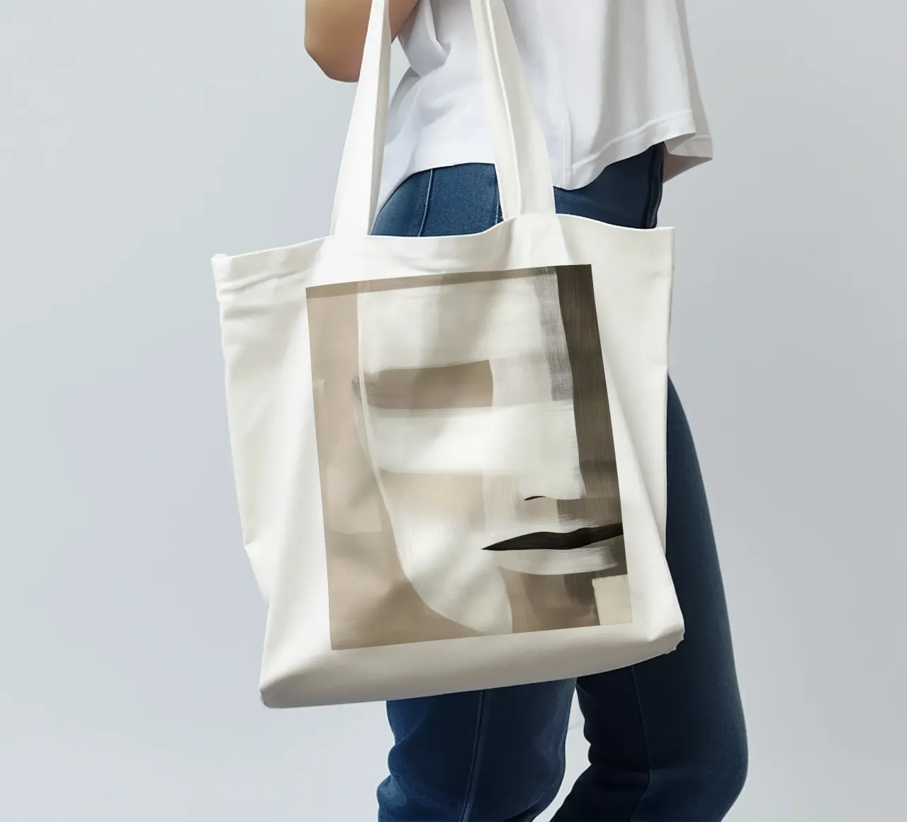 Abstract face tote bag by Imagine