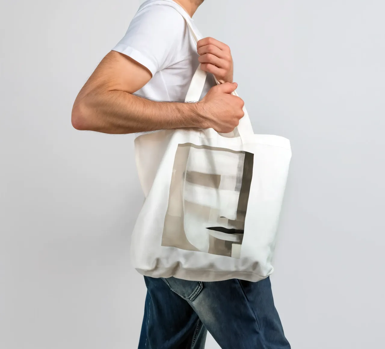 Abstract face tote bag by Imagine