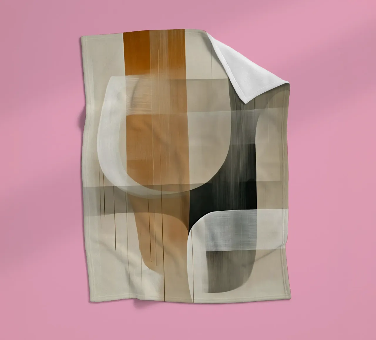 Abstracte bruine tinten fleecedeken van Imagine