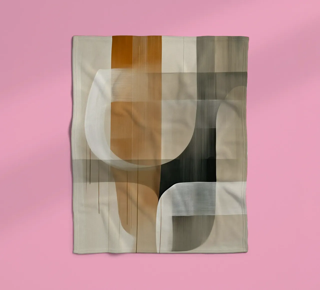 Abstracte bruine tinten fleecedeken van Imagine