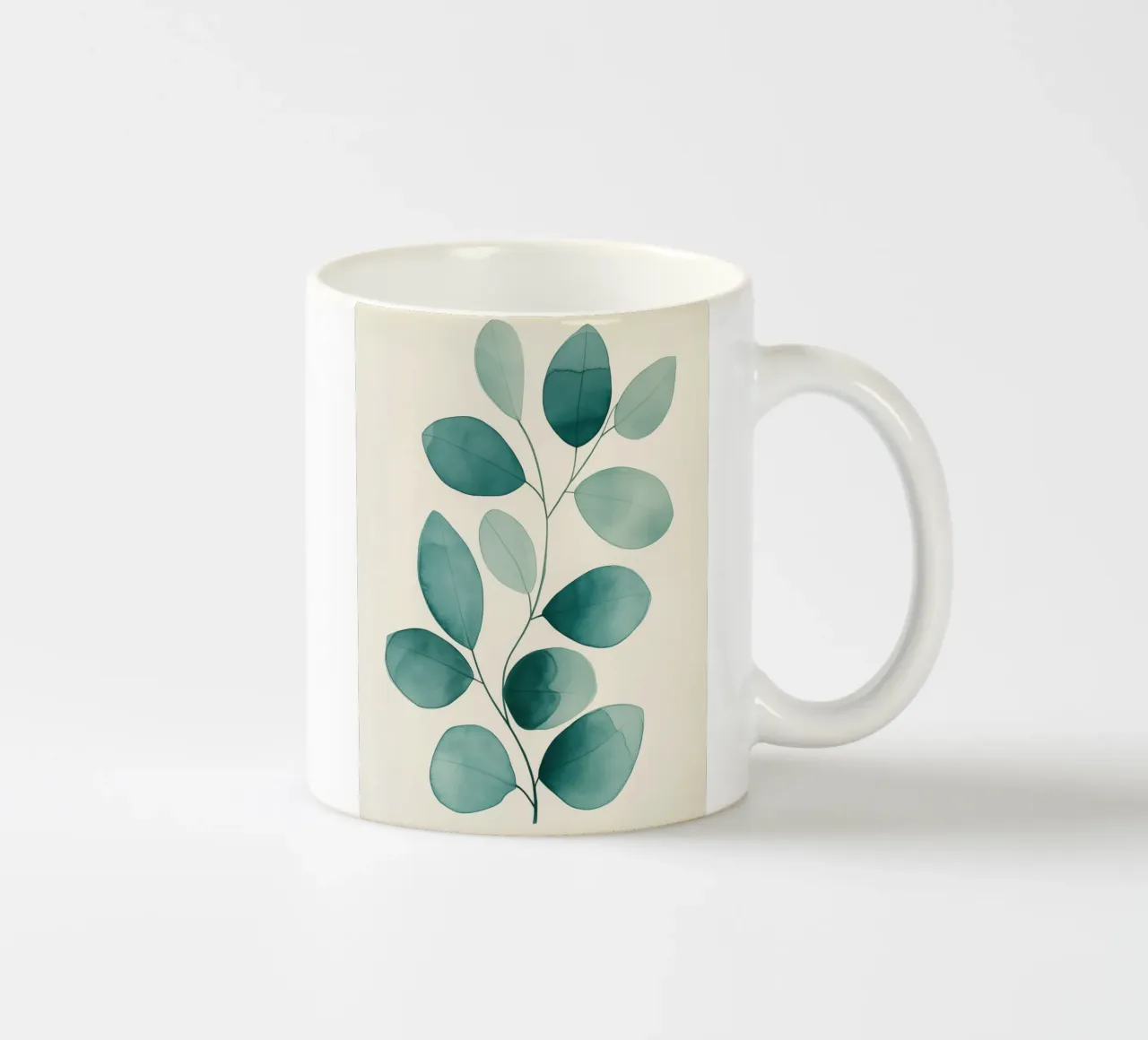 Groen blad abstract keramische mok van Imagine