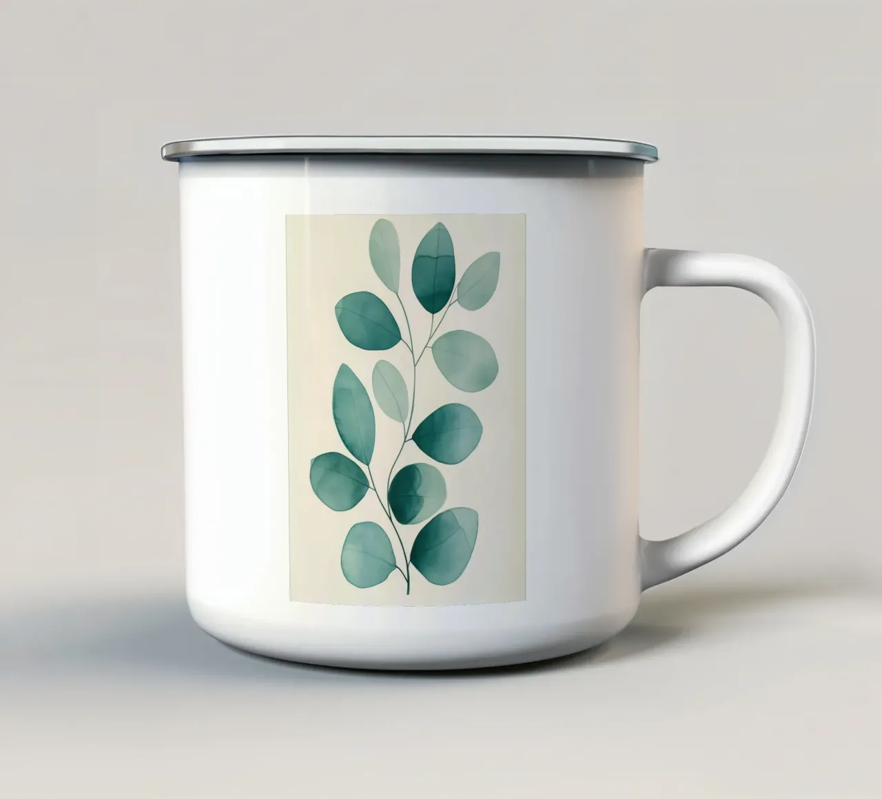 Foglia verde astratta tazza in smalto da Imagine