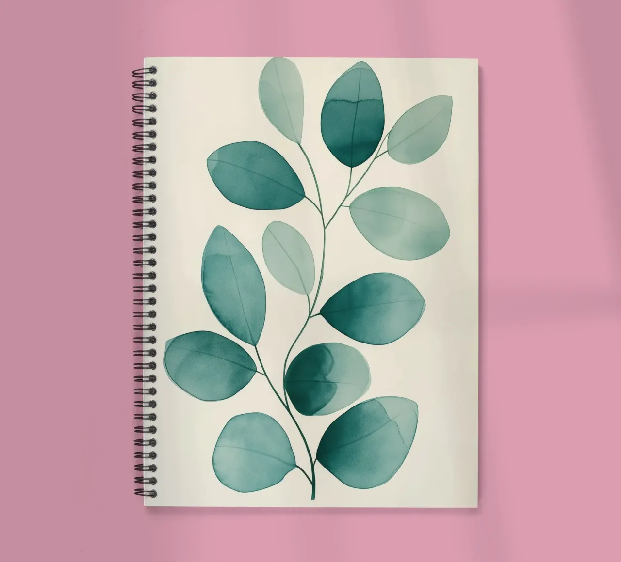 Green leaf abstract spiral notebook by Imagine