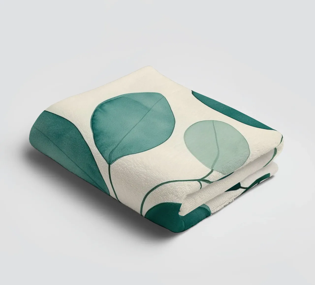 Groen blad abstract badhanddoek van Imagine