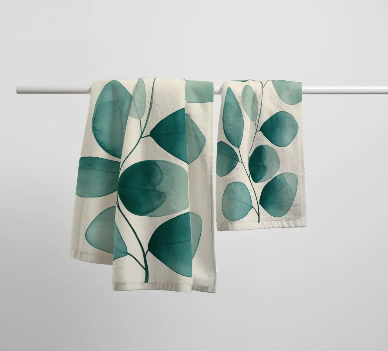 Groen blad abstract badhanddoek van Imagine