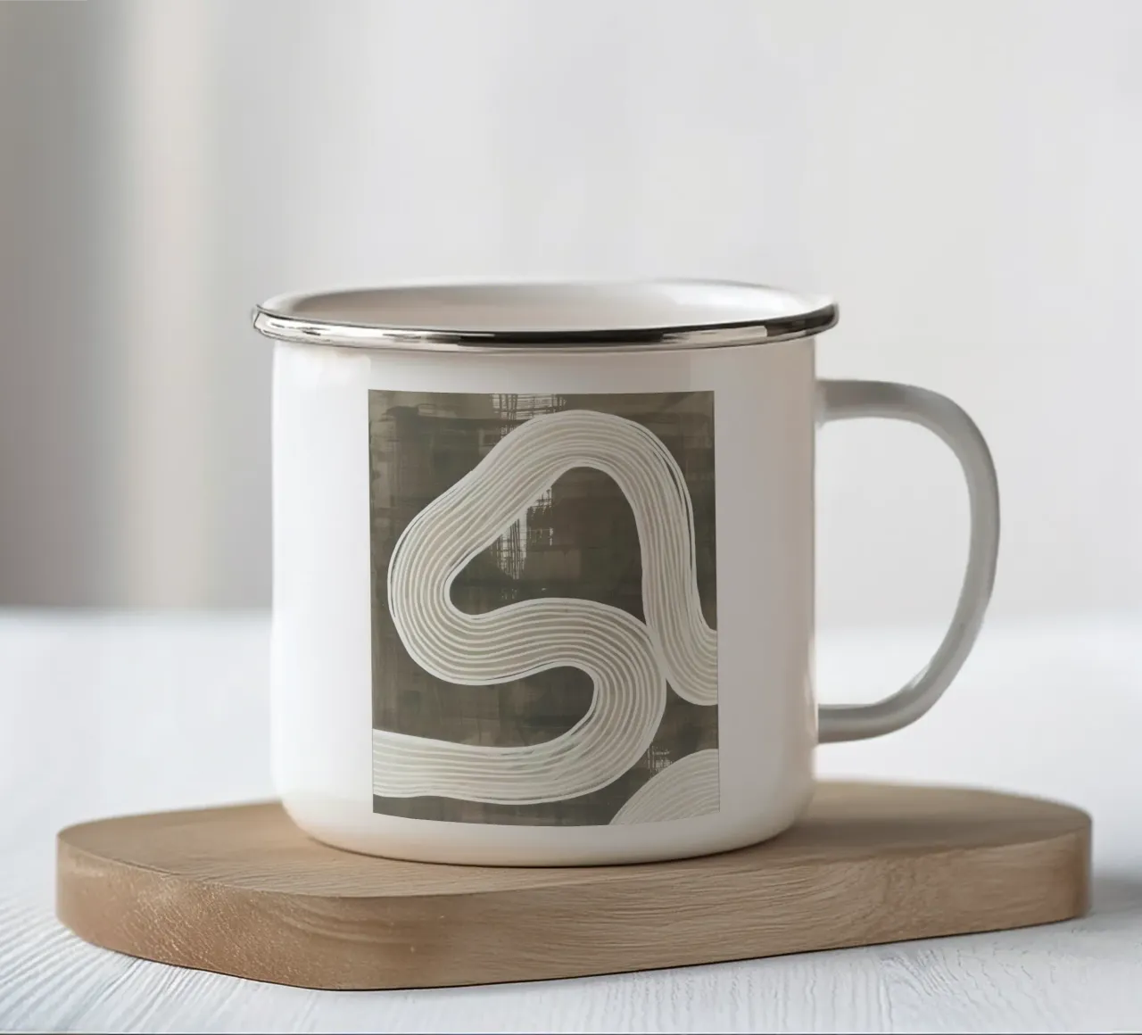 Lines abstract enamel mug by Imagine