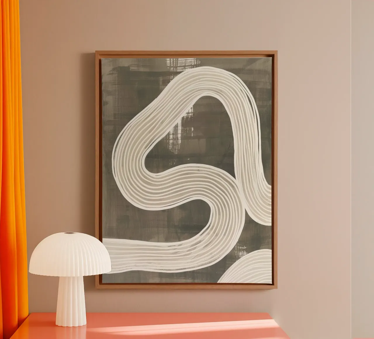 Lines abstract canvas with Floater frame by Imagine