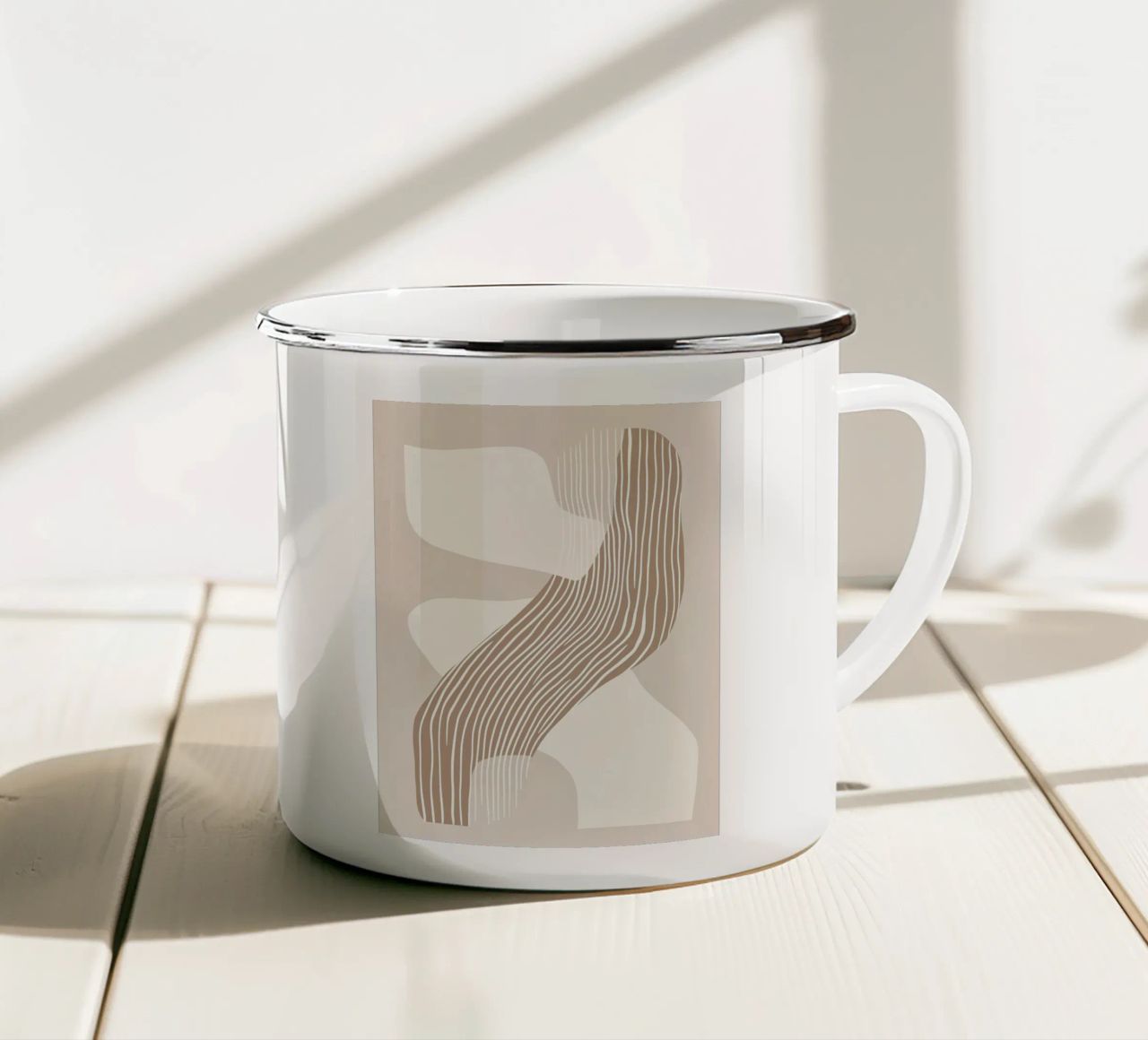 Abstract lines enamel mug by Imagine