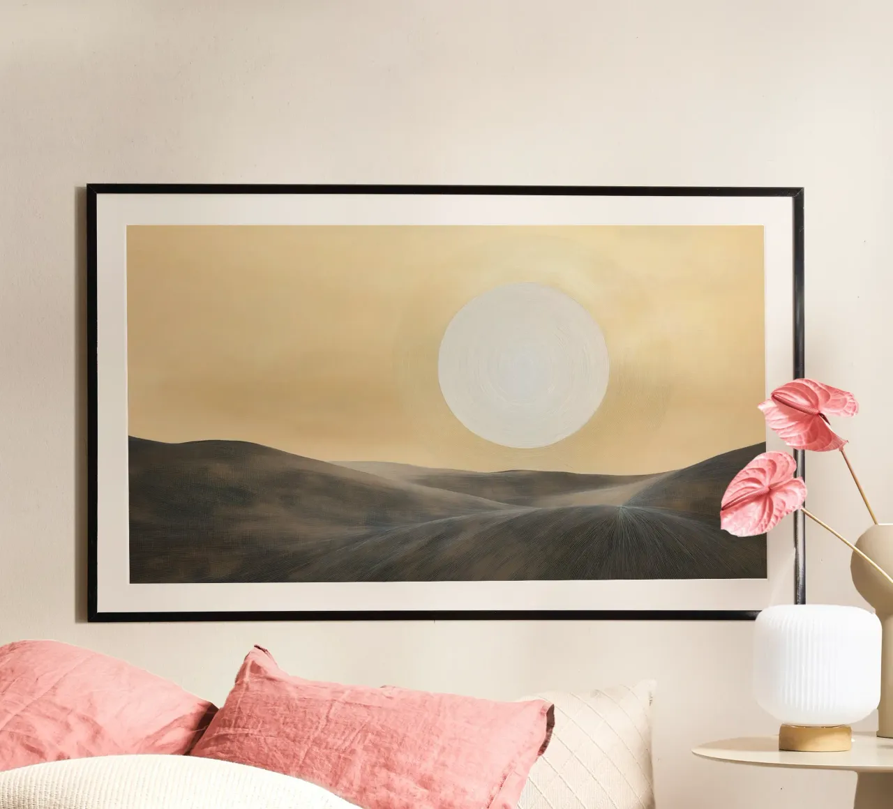Sole d'oro poster con telaio in plastica da Imagine