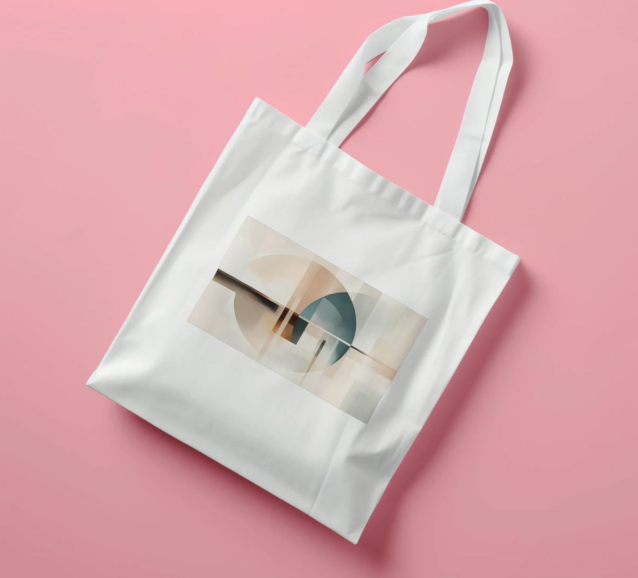 Abstract shapes in soft colours tote bag by Imagine