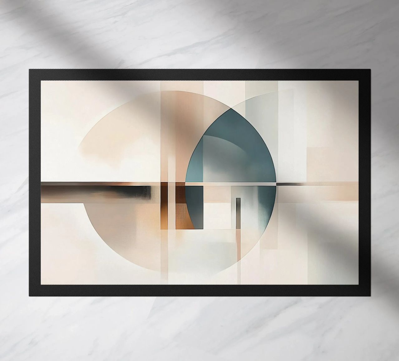 Abstract shapes in soft colours doormat by Imagine