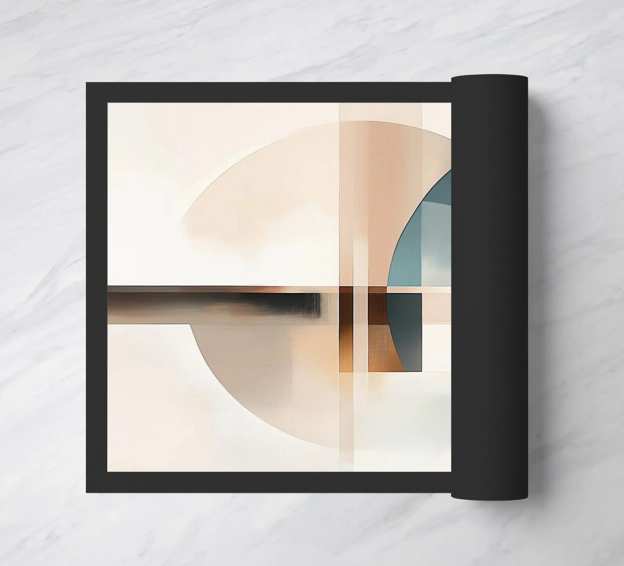 Abstract shapes in soft colours doormat by Imagine