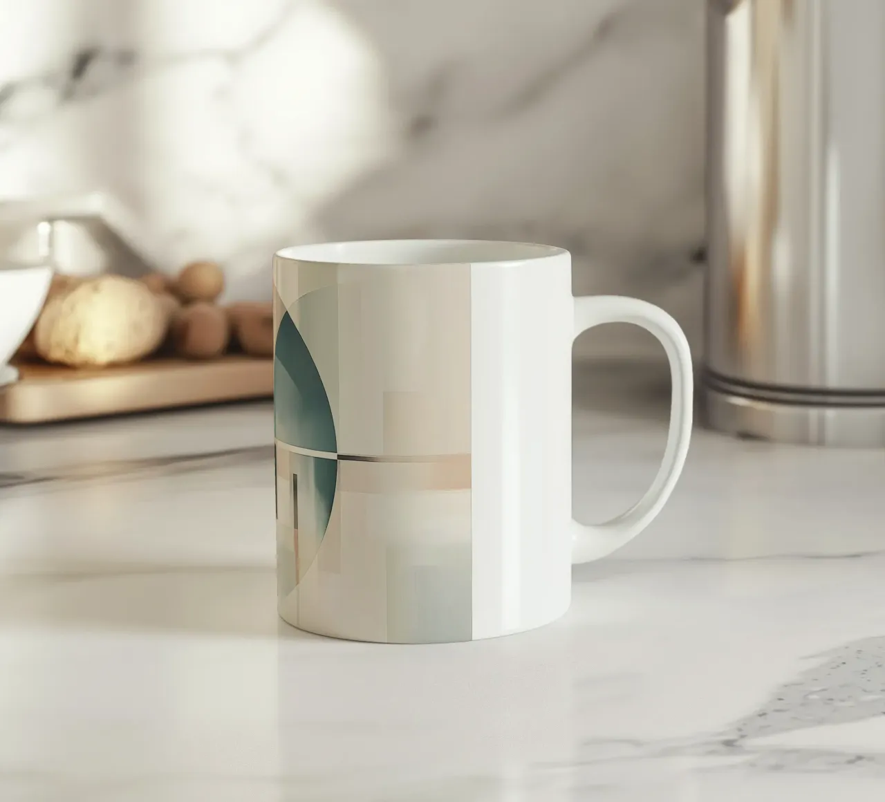 Abstrakte Formen in sanften Farben Keramik Tasse von Imagine