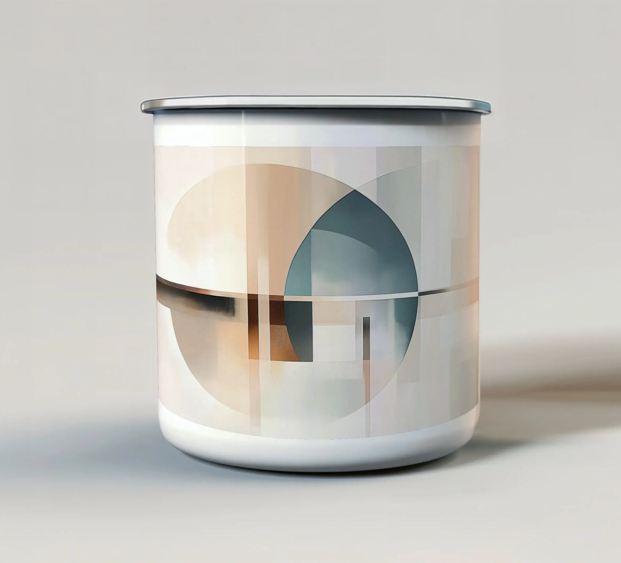 Abstract shapes in soft colours enamel mug by Imagine