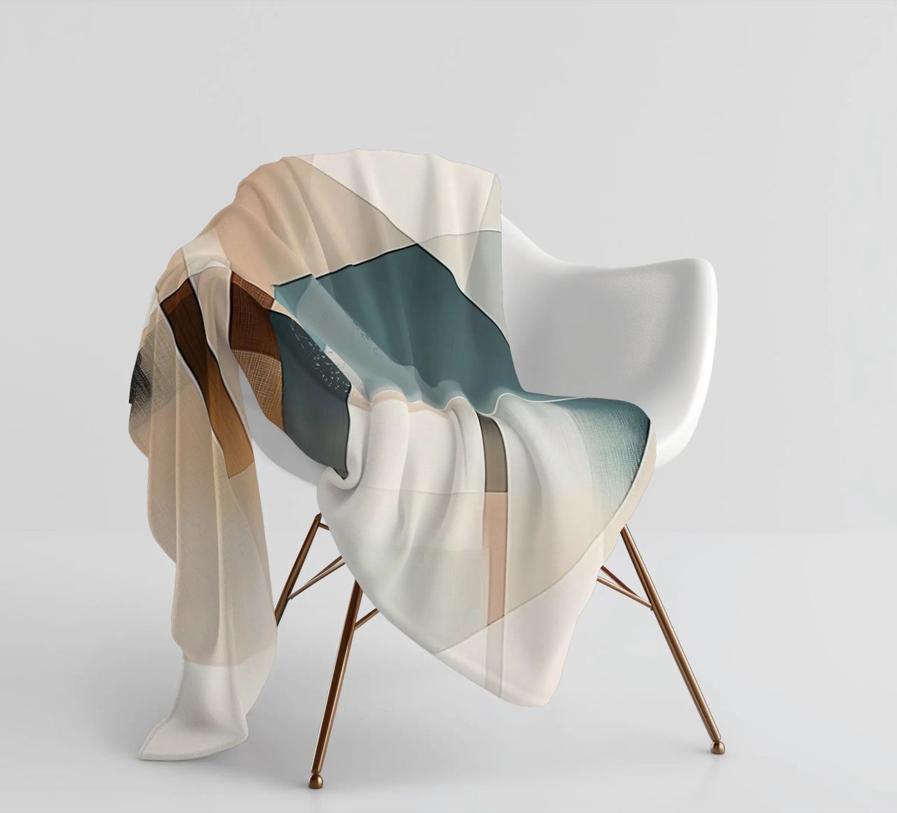 Abstract shapes in soft colours fleece blanket by Imagine