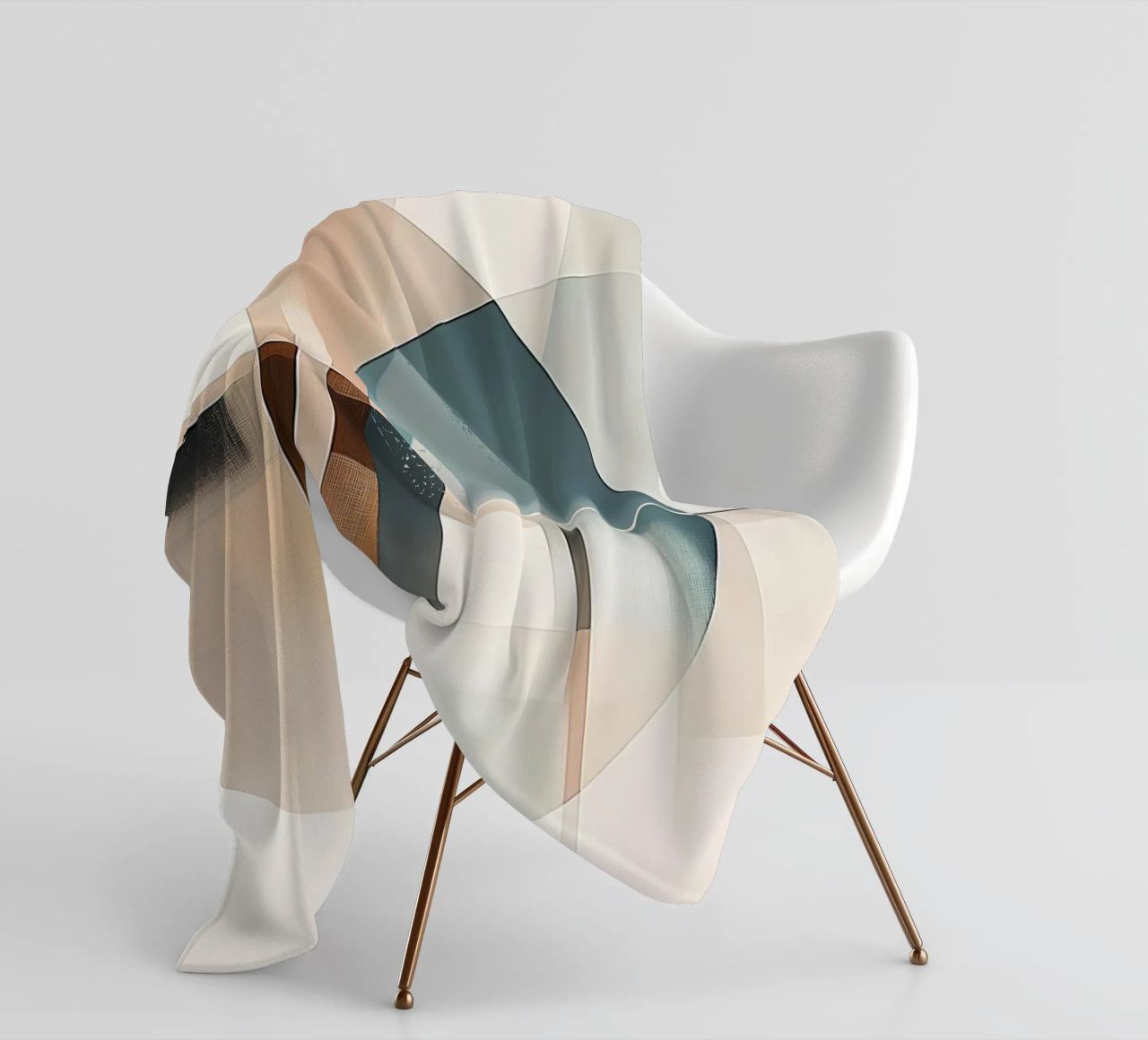 Abstract shapes in soft colours fleece blanket by Imagine