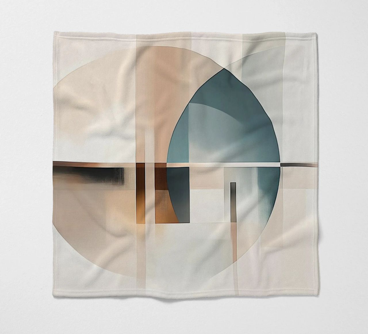 Abstract shapes in soft colours fleece blanket by Imagine