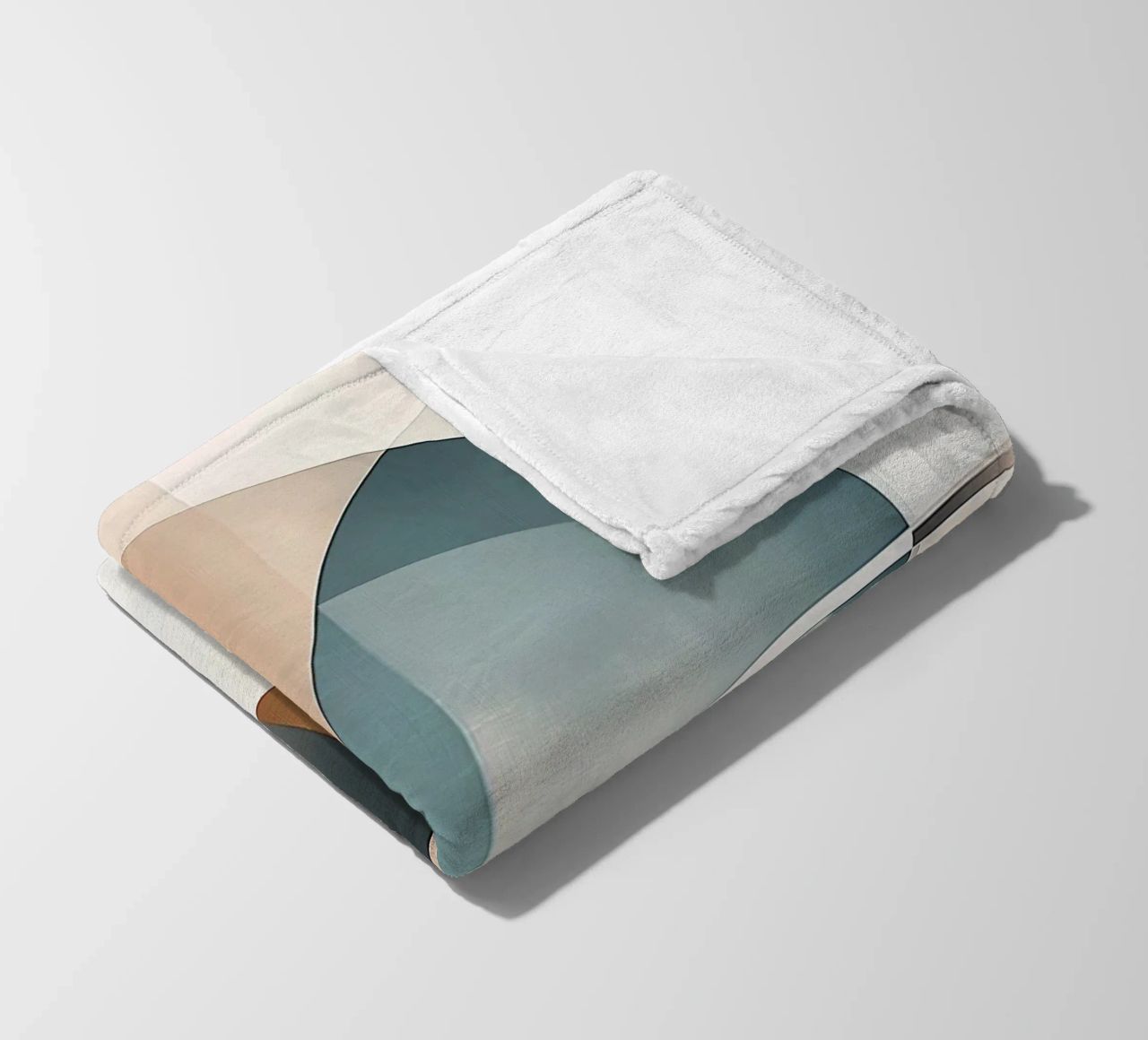 Abstract shapes in soft colours fleece blanket by Imagine