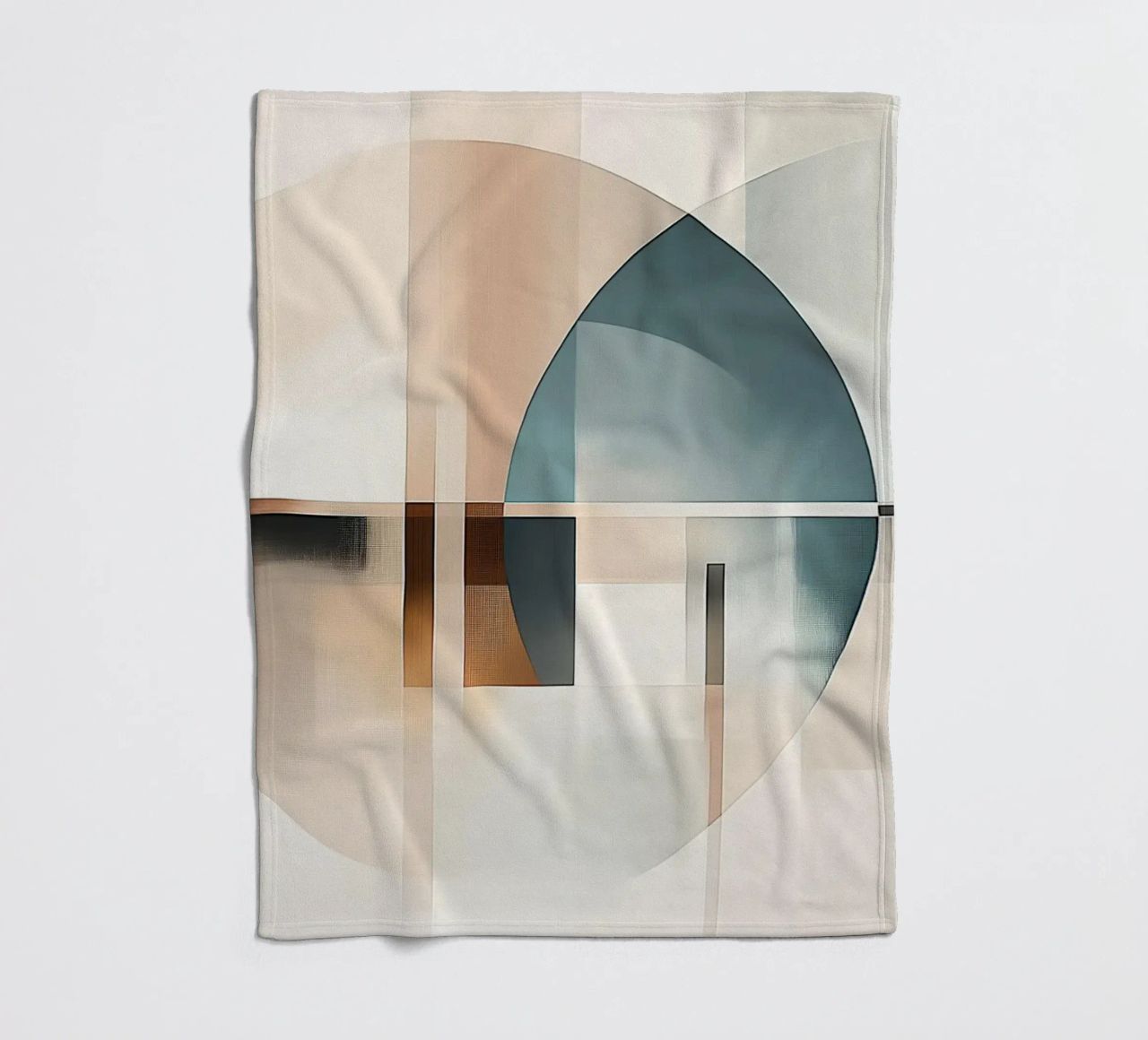 Abstract shapes in soft colours fleece blanket by Imagine