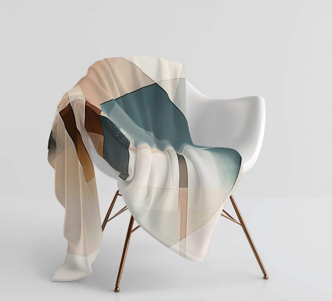 Abstract shapes in soft colours fleece blanket by Imagine