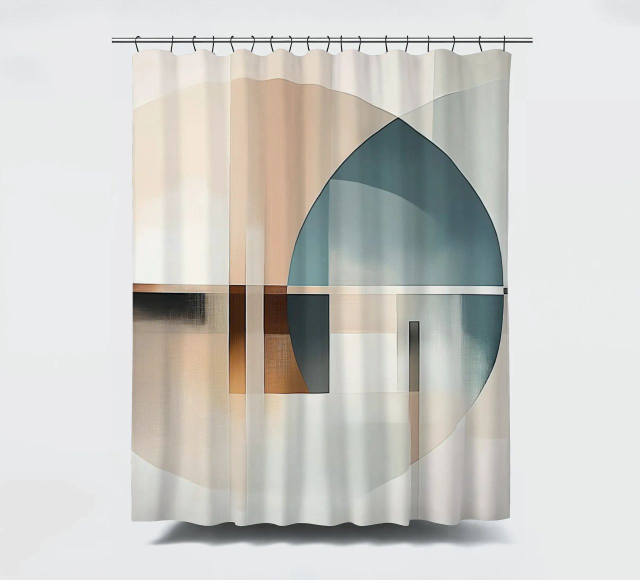 Abstract shapes in soft colours shower curtain by Imagine