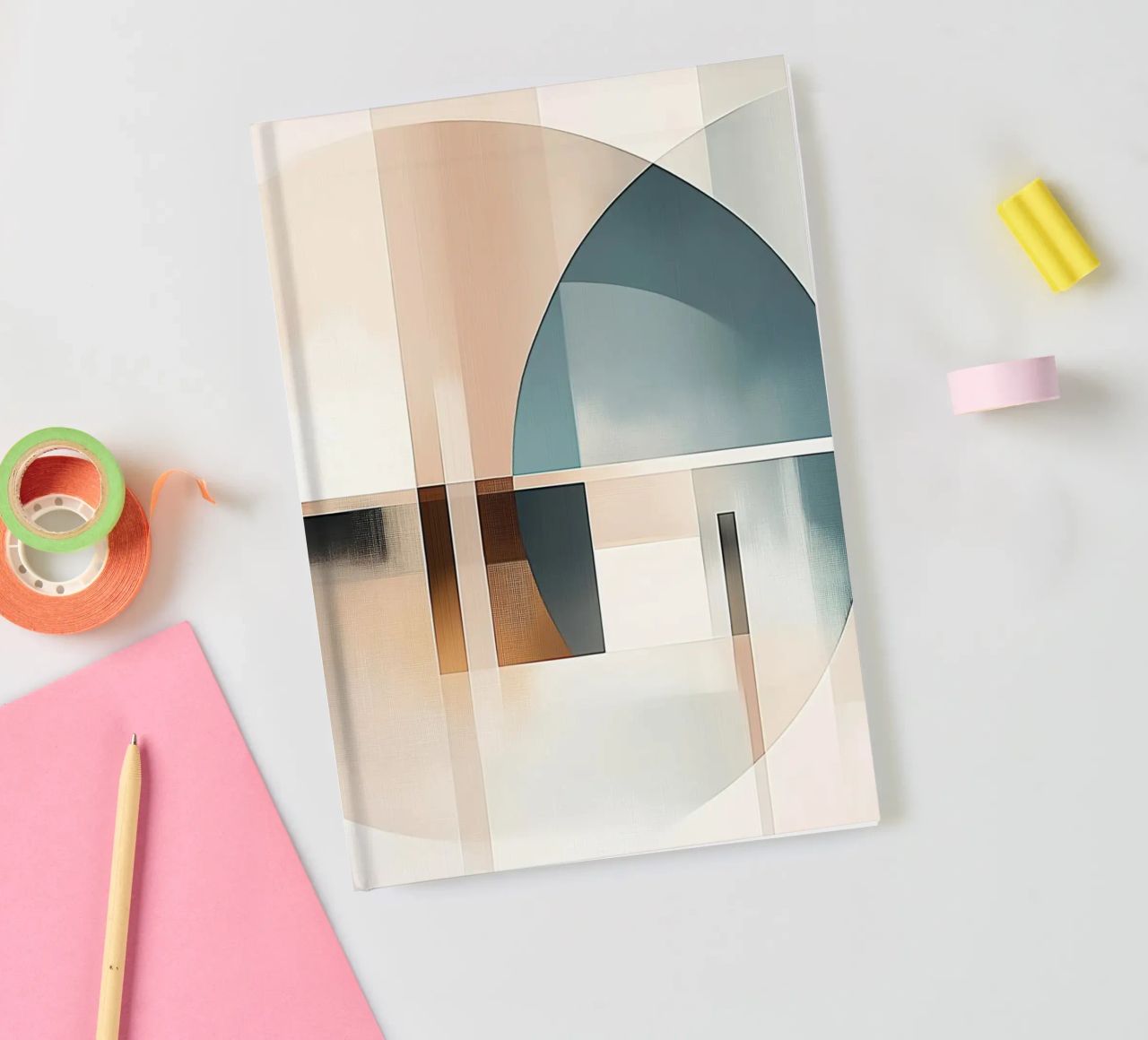 Abstract shapes in soft colours notebook by Imagine