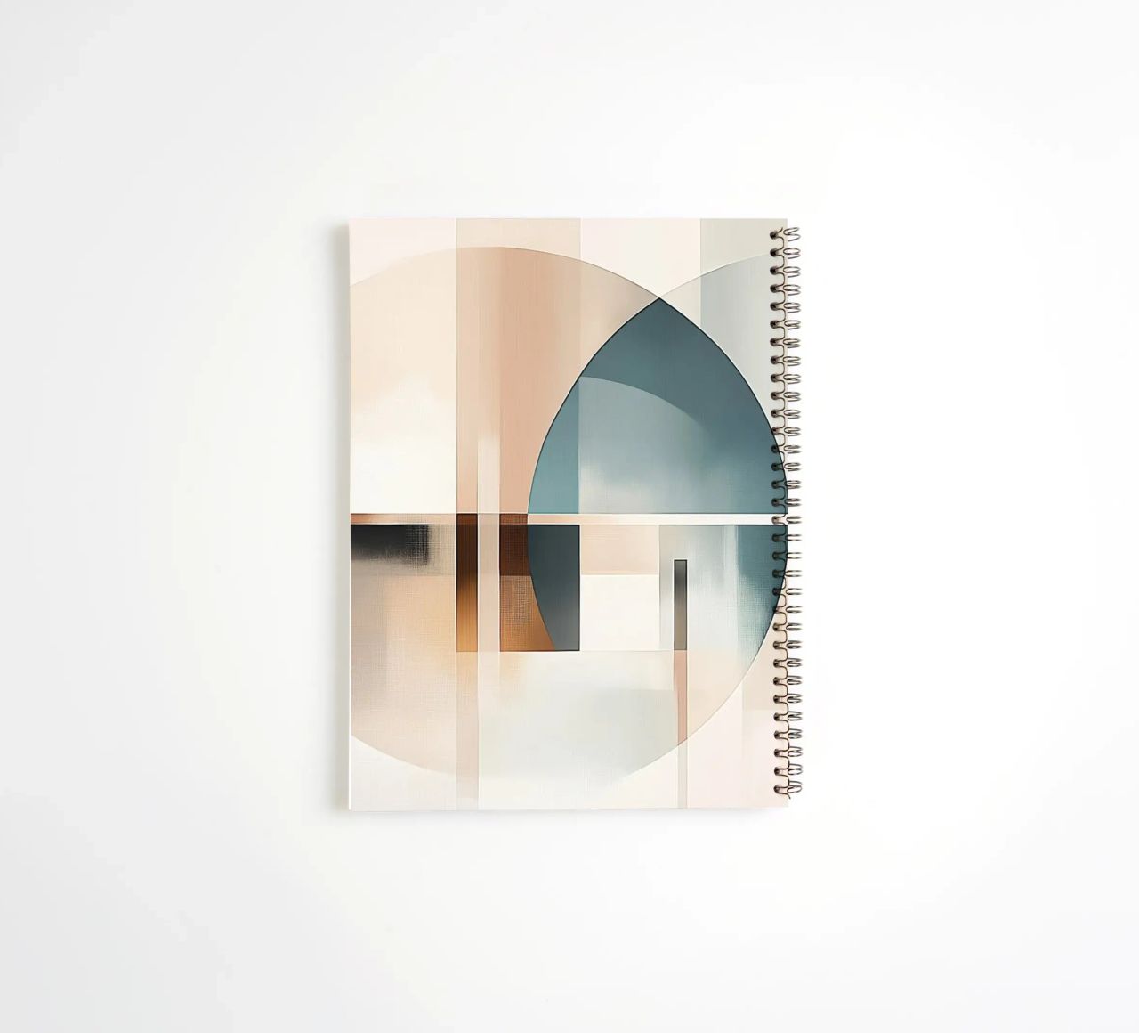 Abstract shapes in soft colours spiral notebook by Imagine