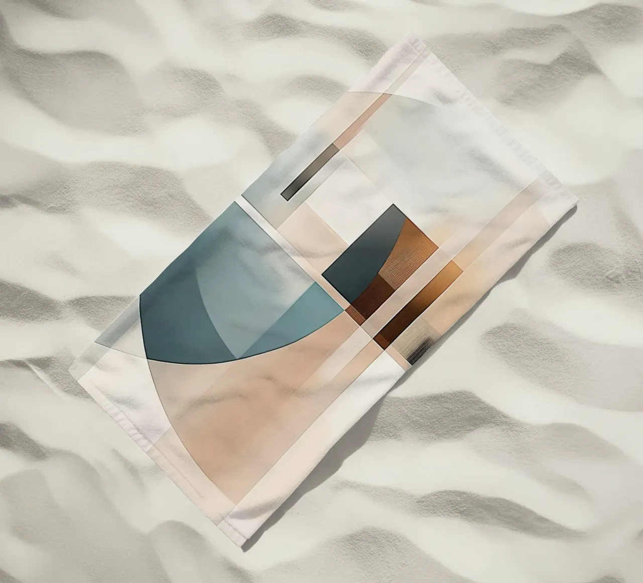 Abstract shapes in soft colours beach towel by Imagine