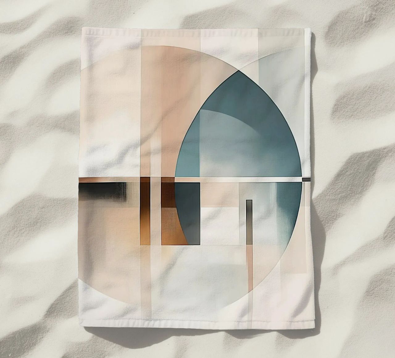 Abstract shapes in soft colours beach towel by Imagine