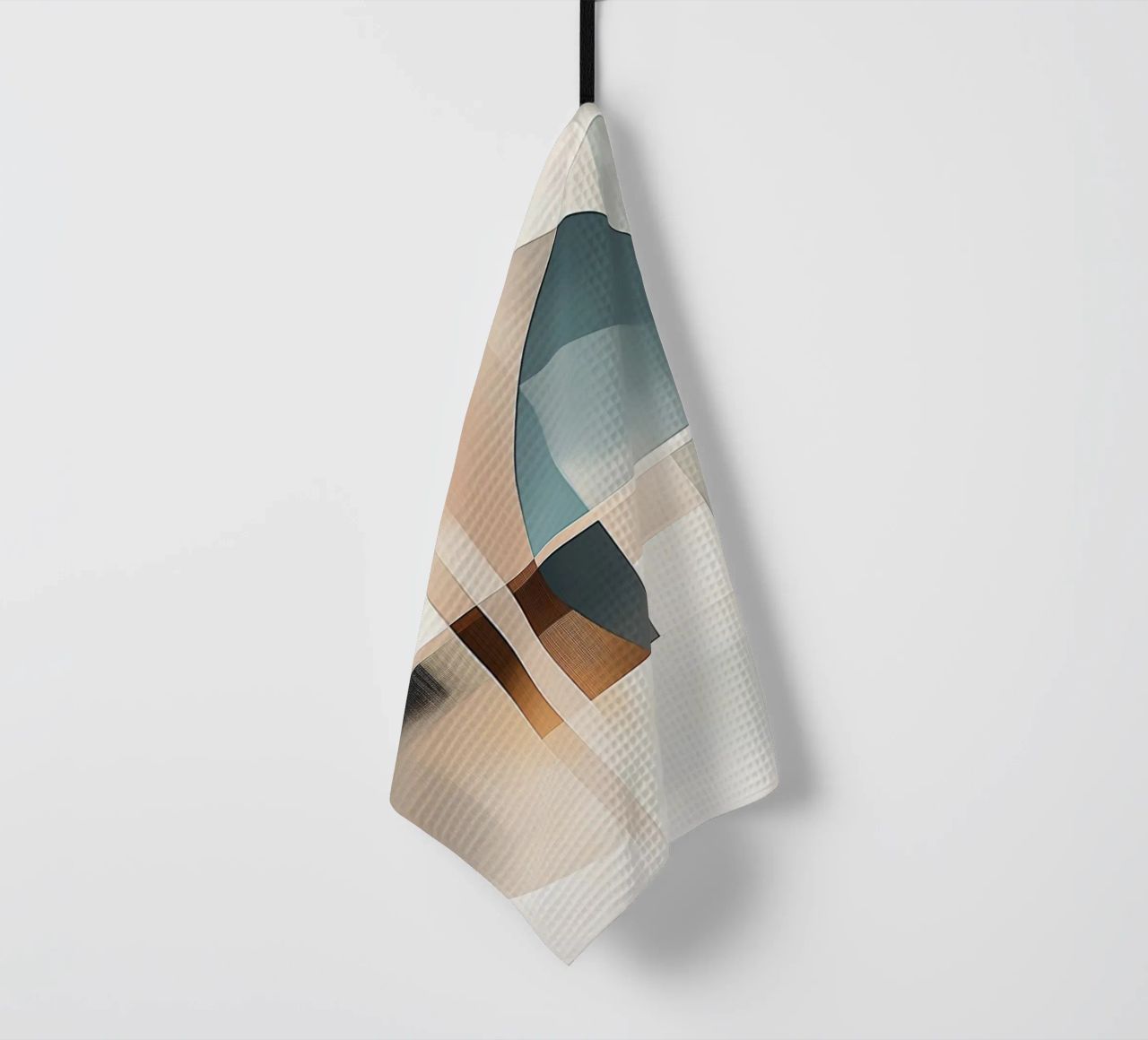 Abstract shapes in soft colours tea towel by Imagine