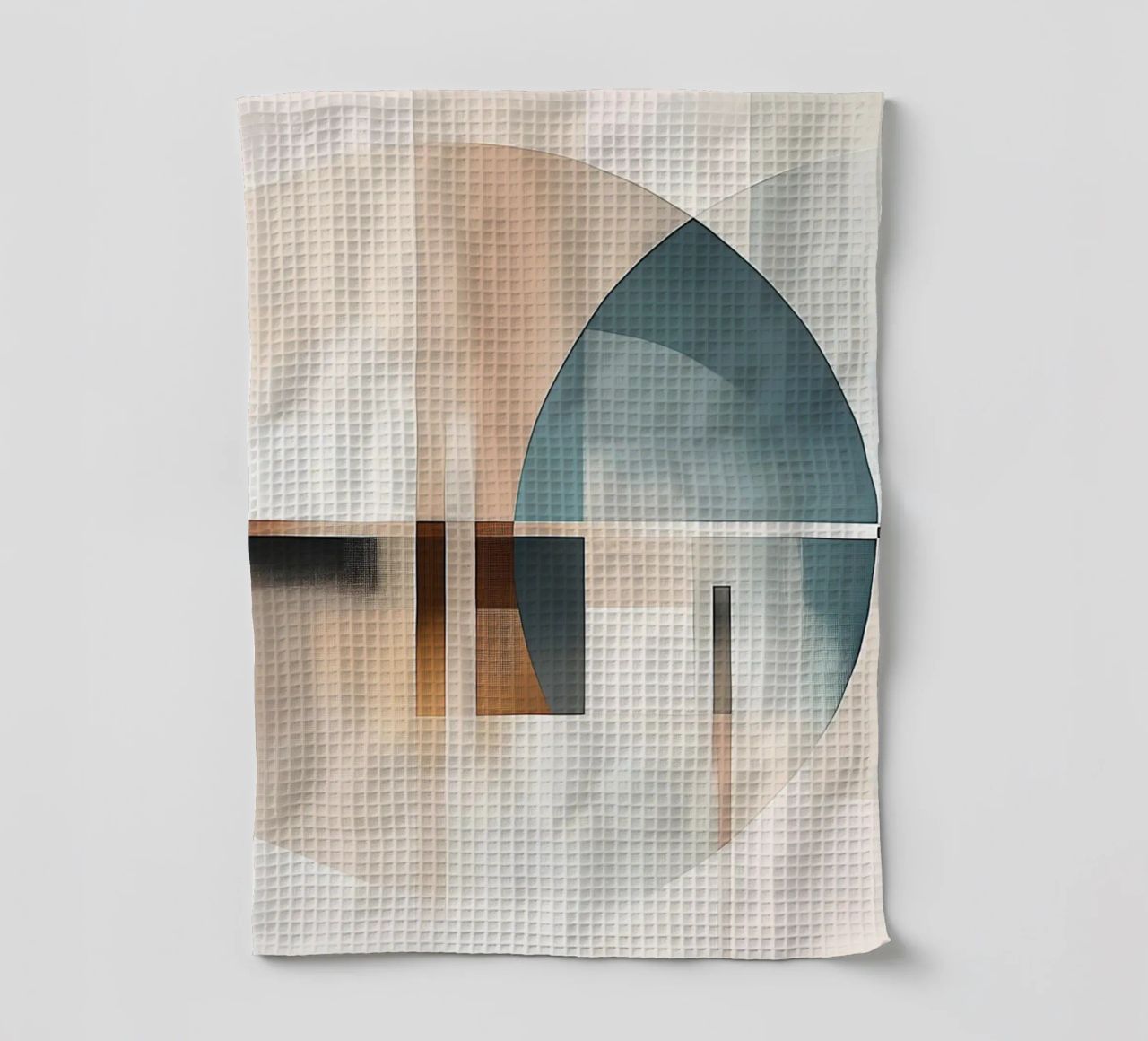 Abstract shapes in soft colours tea towel by Imagine