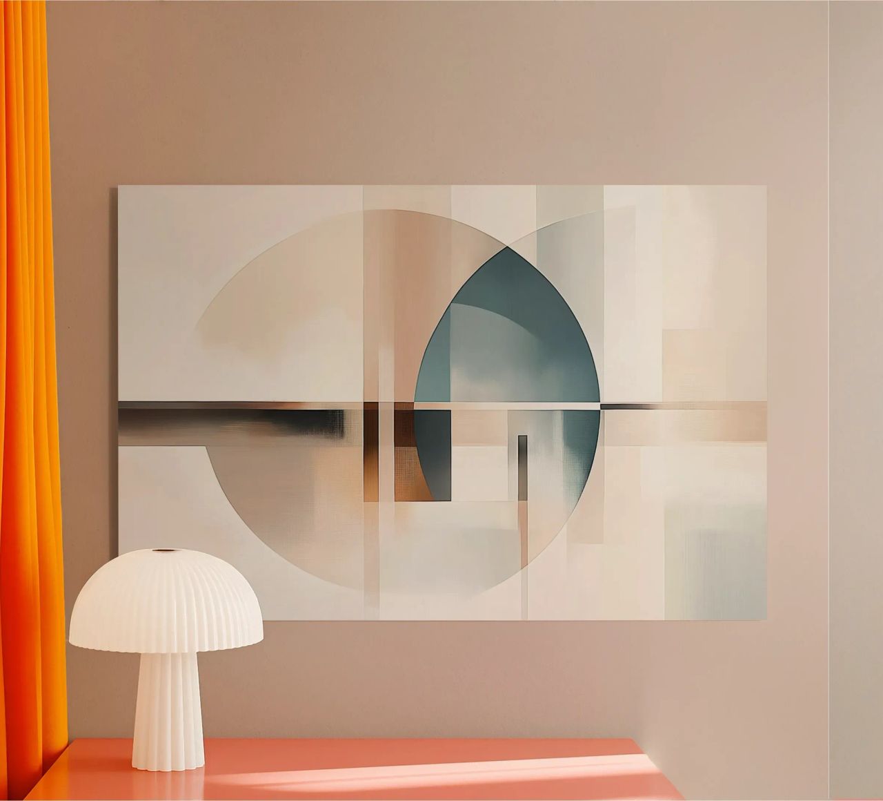 Abstract shapes in soft colours acrylic glass by Imagine
