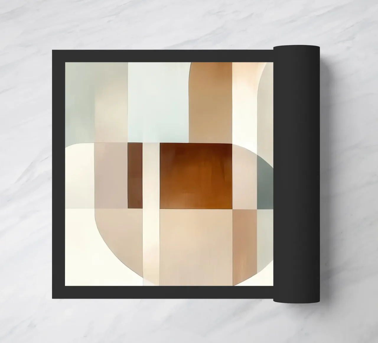 Abstract shapes soft tones doormat by Imagine