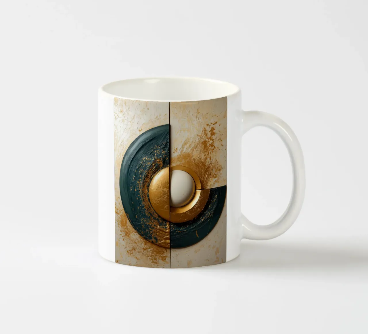 Forme rotonde astratte con oro tazza in ceramica da Imagine